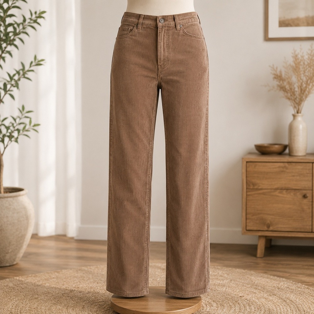 NWT NYDJ Marilyn Straight Pants Womens 20W Saddle Brown Corduroy Lift Tuck